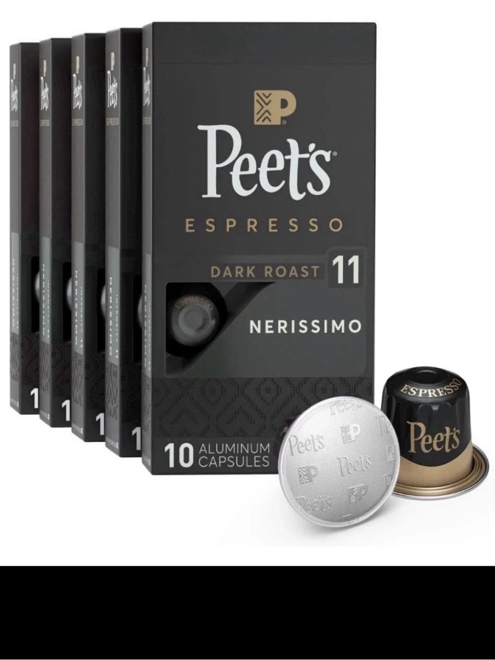 Peet's Coffee, Dark Roast Espresso Capsules,Nerissimo Compatible Nespresso 50ct
